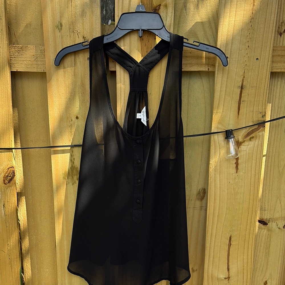 Black Sleeveless Sheer Top